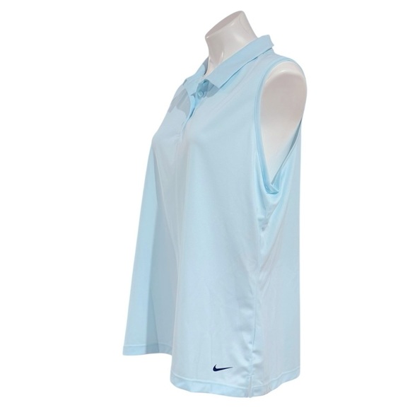 NIKE Dri-Fit Victory Sleeveless Golf Polo Glacier Blue NEW - Picture 3 of 6
